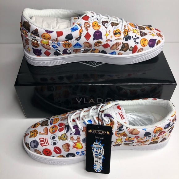 Milo Unisex White Low Emoji Sneakers - Picture 4 of 5